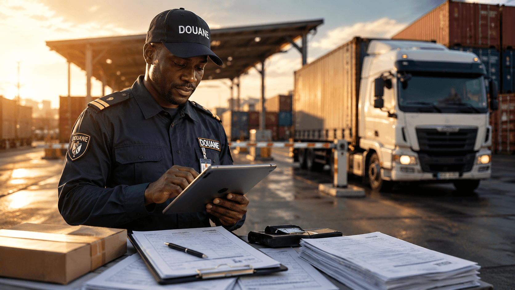 Customs documents for a transit article
