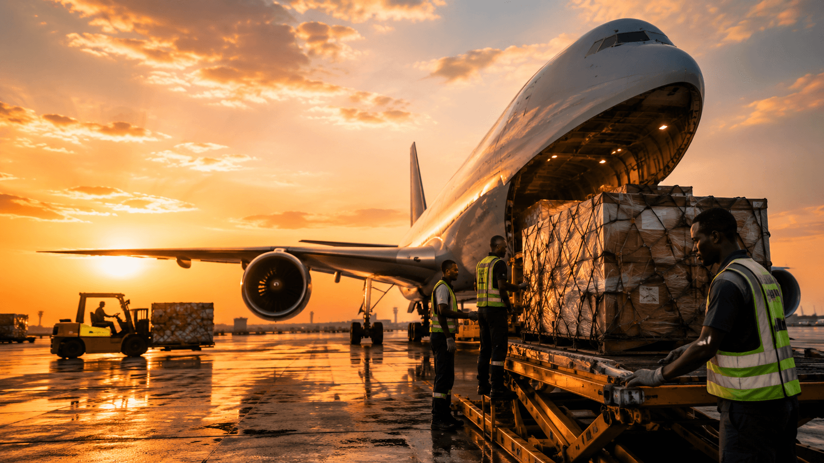 Cargo aircraft for an air freight article