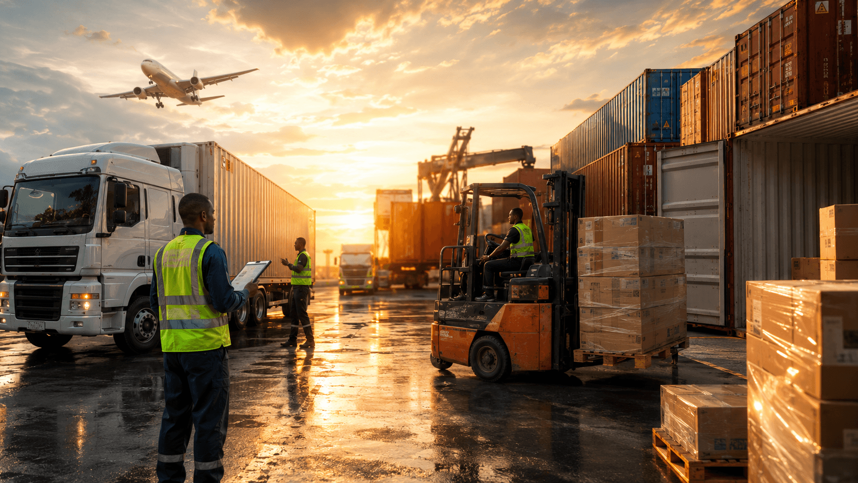 Boxes and logistics preparation for an international relocation from N'Djamena